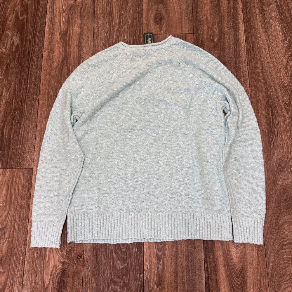 L.L.Bean Sweater Women’s M Medium Turquoise Rollneck Midweight Cotton Slub NWT - Picture 2 of 8